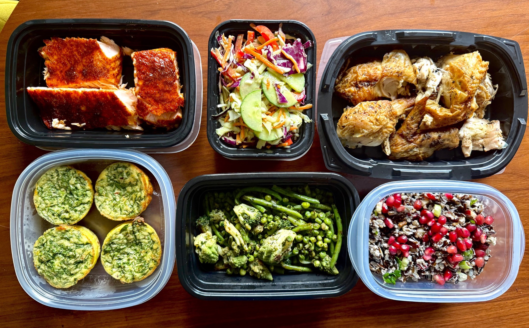 Colorful real meal-prep foods prepared by Ebeth